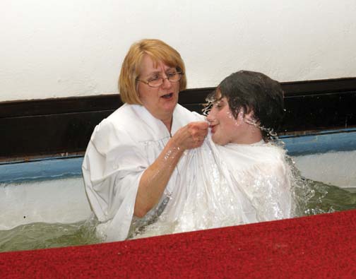 Baptism at the First Baptist Church of Sharon